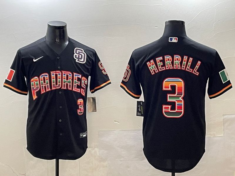 Men San Diego Padres #3 Merrill Black Fashion Game 2025 Nike MLB Jersey style 3->san diego padres->MLB Jersey